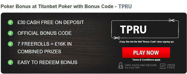 Promo code for getting benefits in the TitanPoker room.